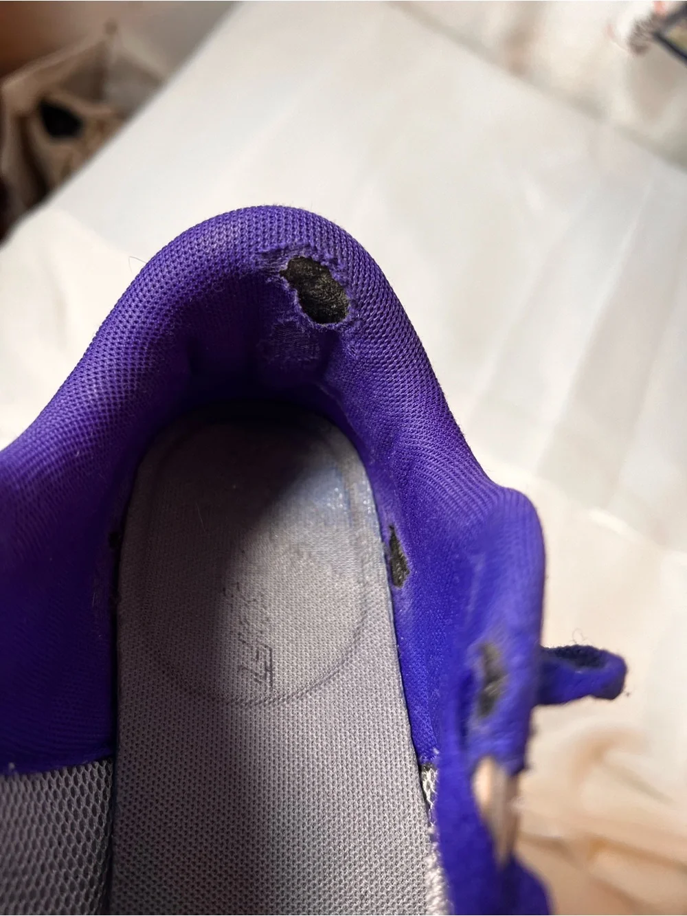 NEW BALANCE WOMENS Gray Running Shoes with Purple & Yellow Accents Size 7 1/2
